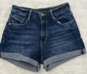 Arizona Jean Co Denim Shorts Womens Size 3 Dark Wash Cuffed Stretch Casual